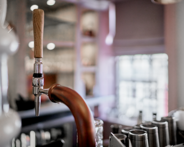beer tap with wooden handle