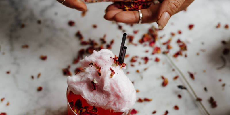 The Florist Cocktails - Raspberry Rose Geranium Sour 